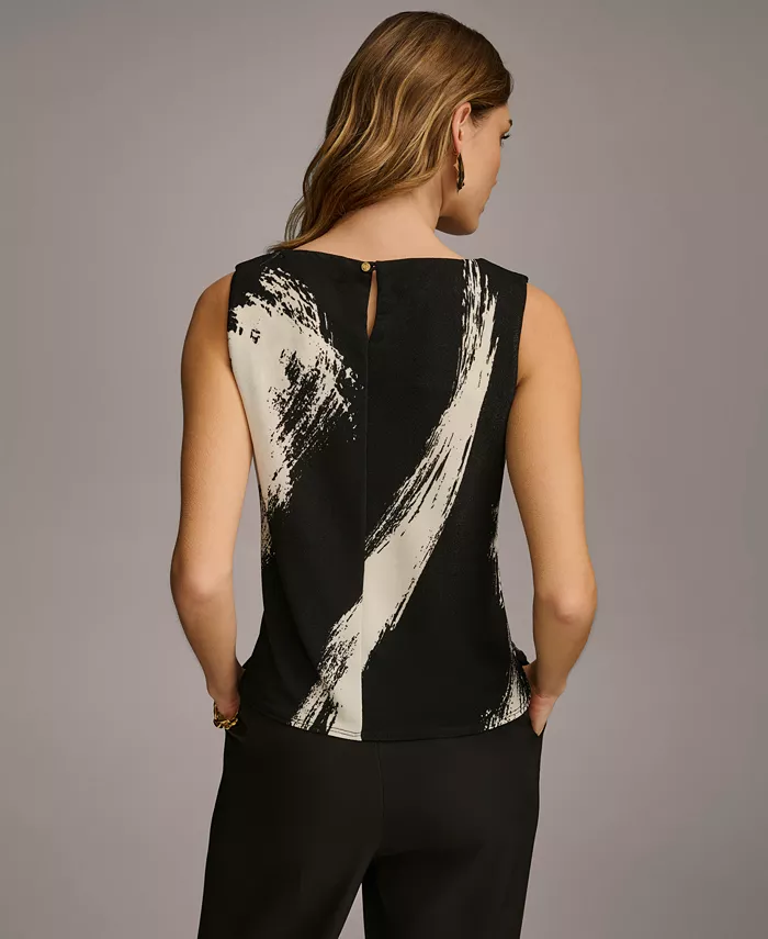 Women's Printed Crewneck Sleeveless Top, Regular & Petite Sizes - thumbnail 2