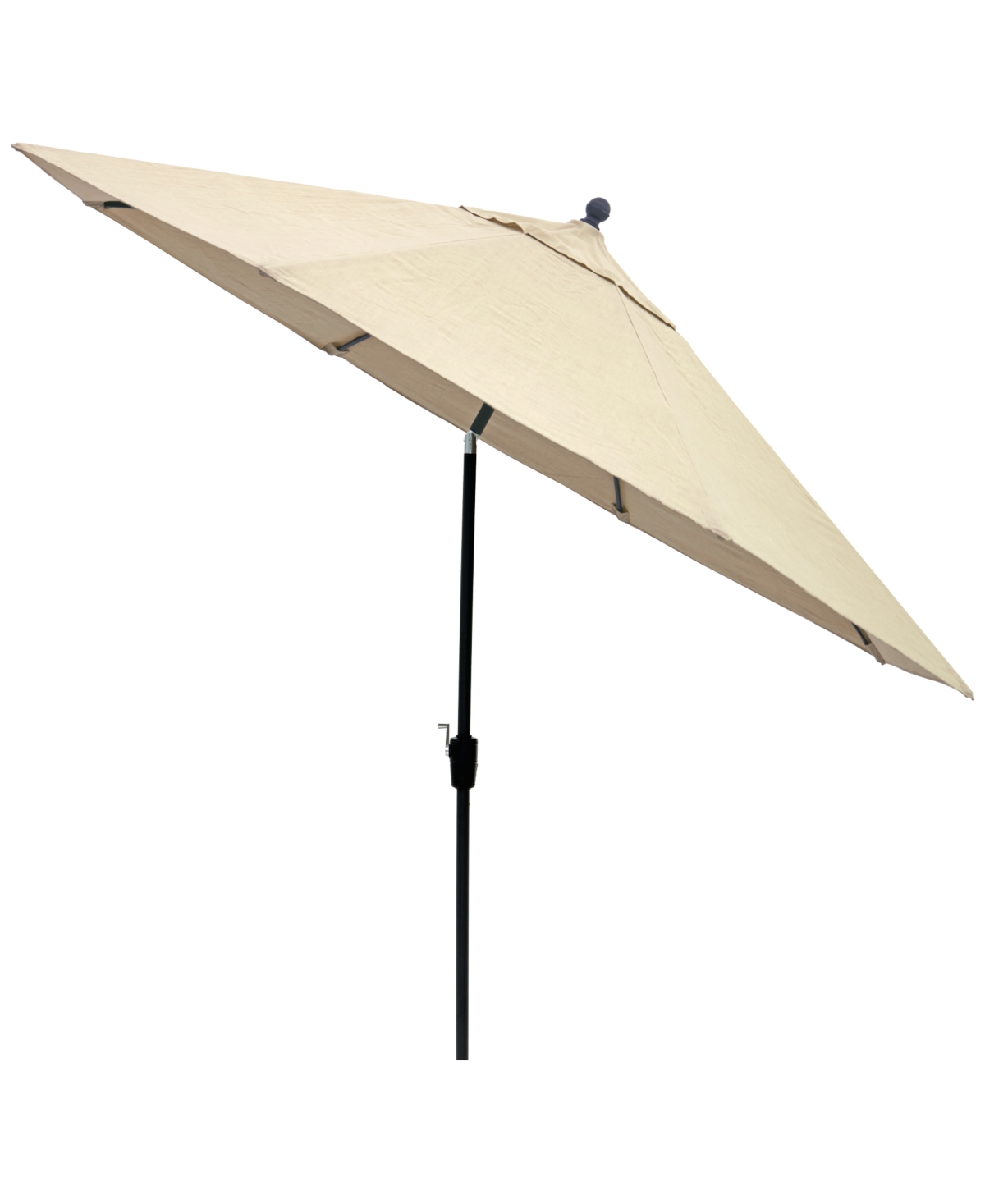 Agio Wythburn Mix And Match Fabric 11' Umbrella In Straw Natural,pewter Finish