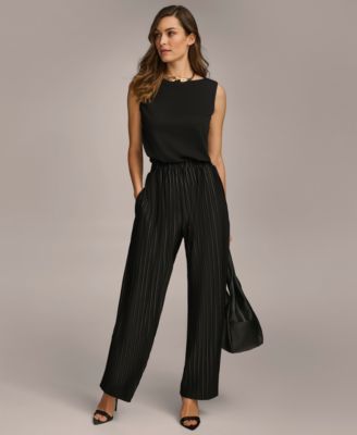 Women's Pull-On Pleated Wide Leg Pants