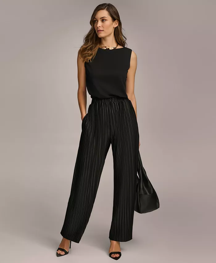 Women's Pull-On Pleated Wide Leg Pants - thumbnail 4