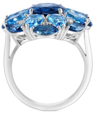 EFFY&reg; Multi-Topaz Flower Cluster Ring (11-1/4 ct. t.w.) in Sterling Silver