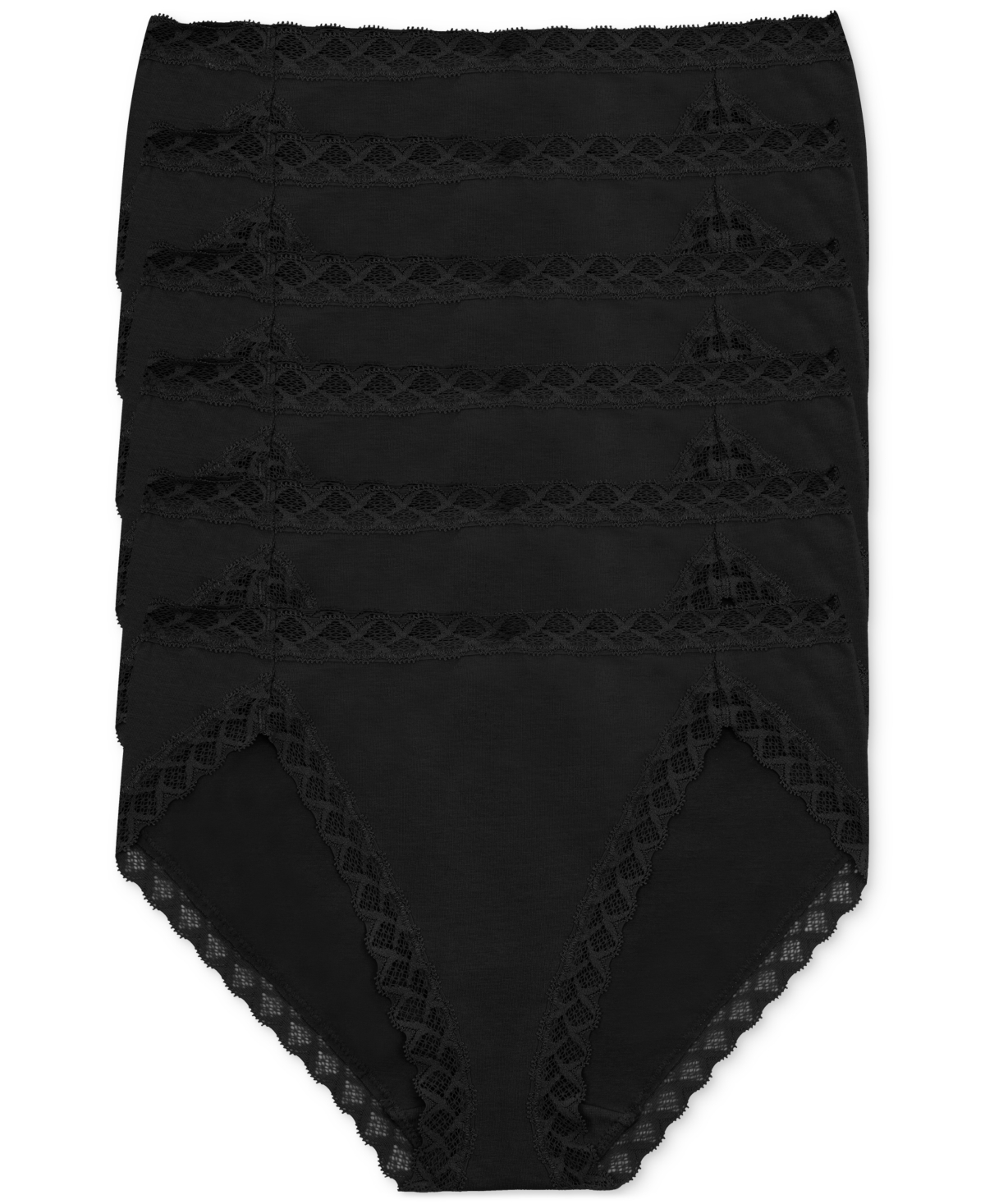 Women's 6-Pk. Bliss Girl Brief Underwear 156058P6 - Black / Black / Black / Black / Black /