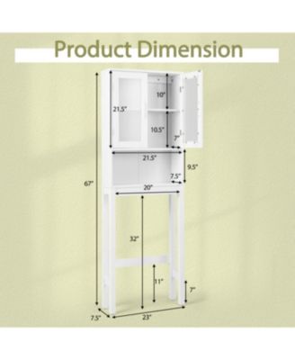 Over the Toilet Bathroom Storage Cabinet with Adjustable Shelf