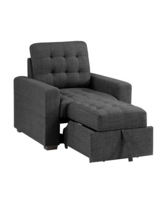 White Label Bonita 38" Chair with Pull-Out Ottoman