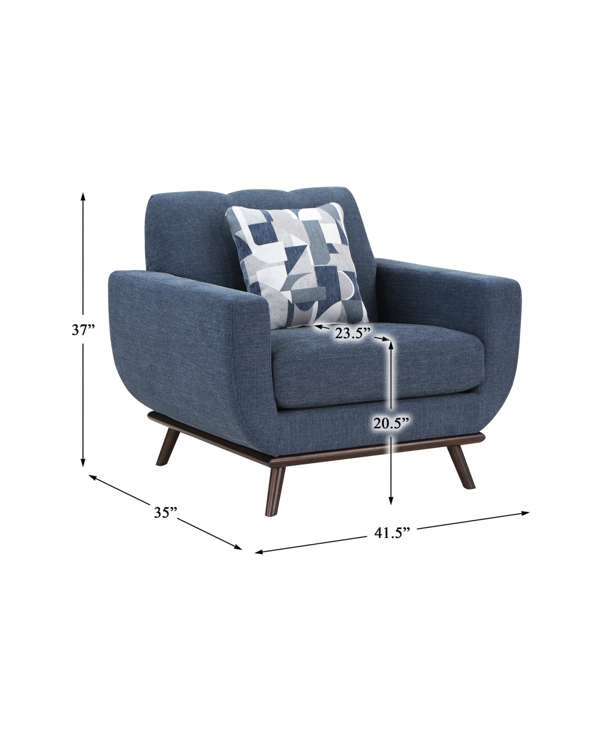 Homelegance White Label Andora 42" Chair In Blue