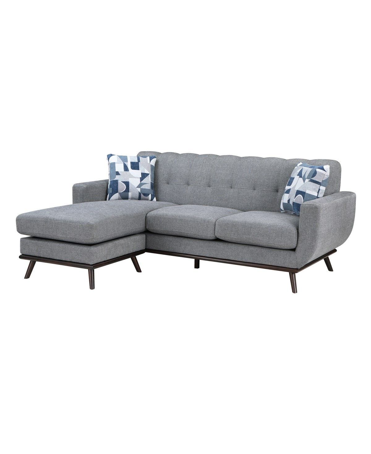 Homelegance White Label Andora Reversible 87" Sofa Chaise In Gray