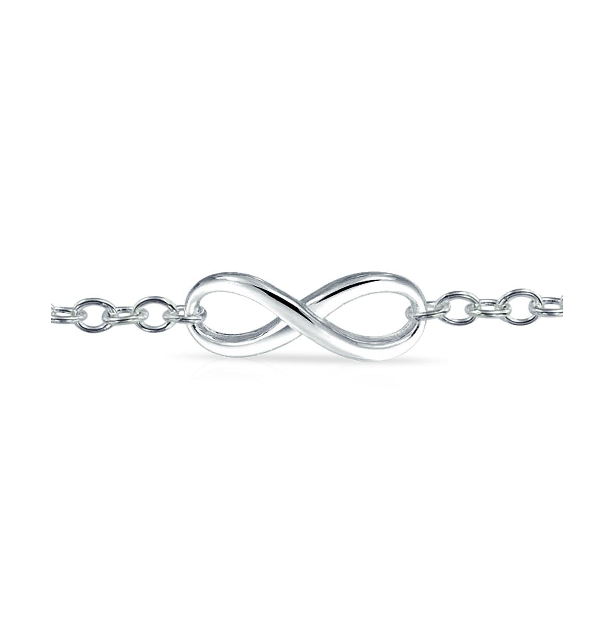 Bling Jewelry Delicate Minimalist Eternal Love Knot figure Eight Chain Infinity Bracelet For Women Sterling Silver