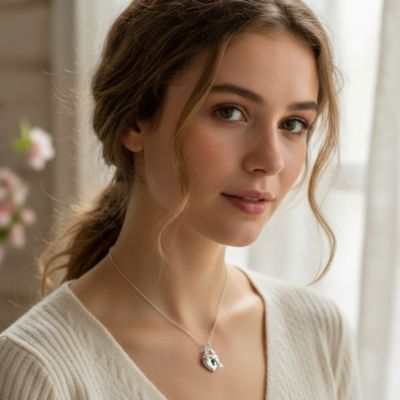 Simple 2 Charm Love Lock And Key Heart Pendant Necklace Sterling Silver 16 Inch