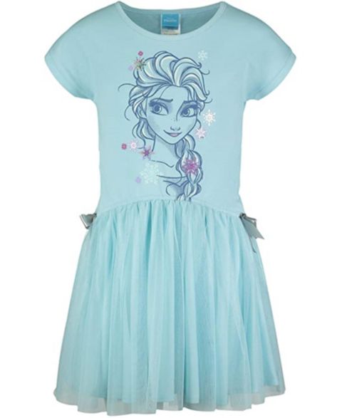 Детское платье Frozen Disney Elsa Girls French Terry Dress Toddler Child, цвет: Светлый синий