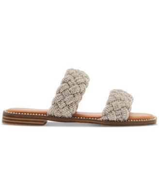 Piaa Braided Embellished Slide Flat Sandals