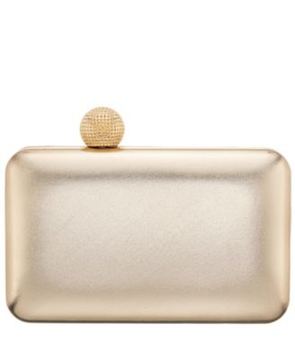 Metallic Minaudiere Handbag with Crystal Clasp