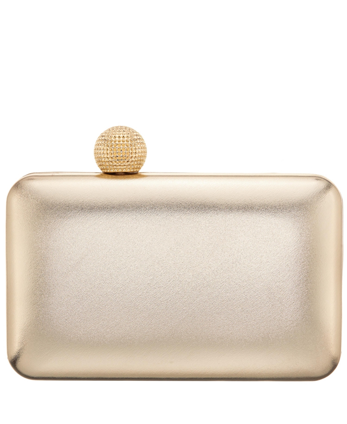 Nina Metallic Minaudiere Handbag with Crystal Clasp
