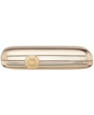 Metallic Minaudiere Handbag with Crystal Clasp