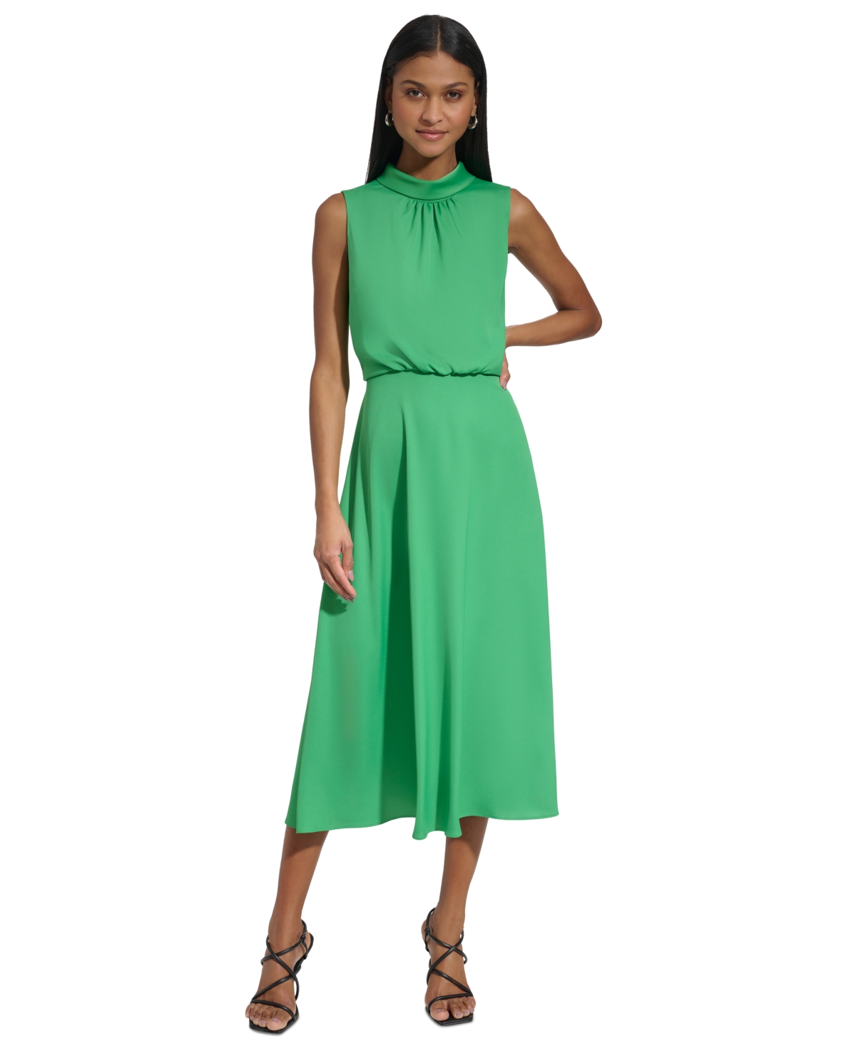 Shop Karl Lagerfeld Women's Sleeveless Midi Dress In Kelly