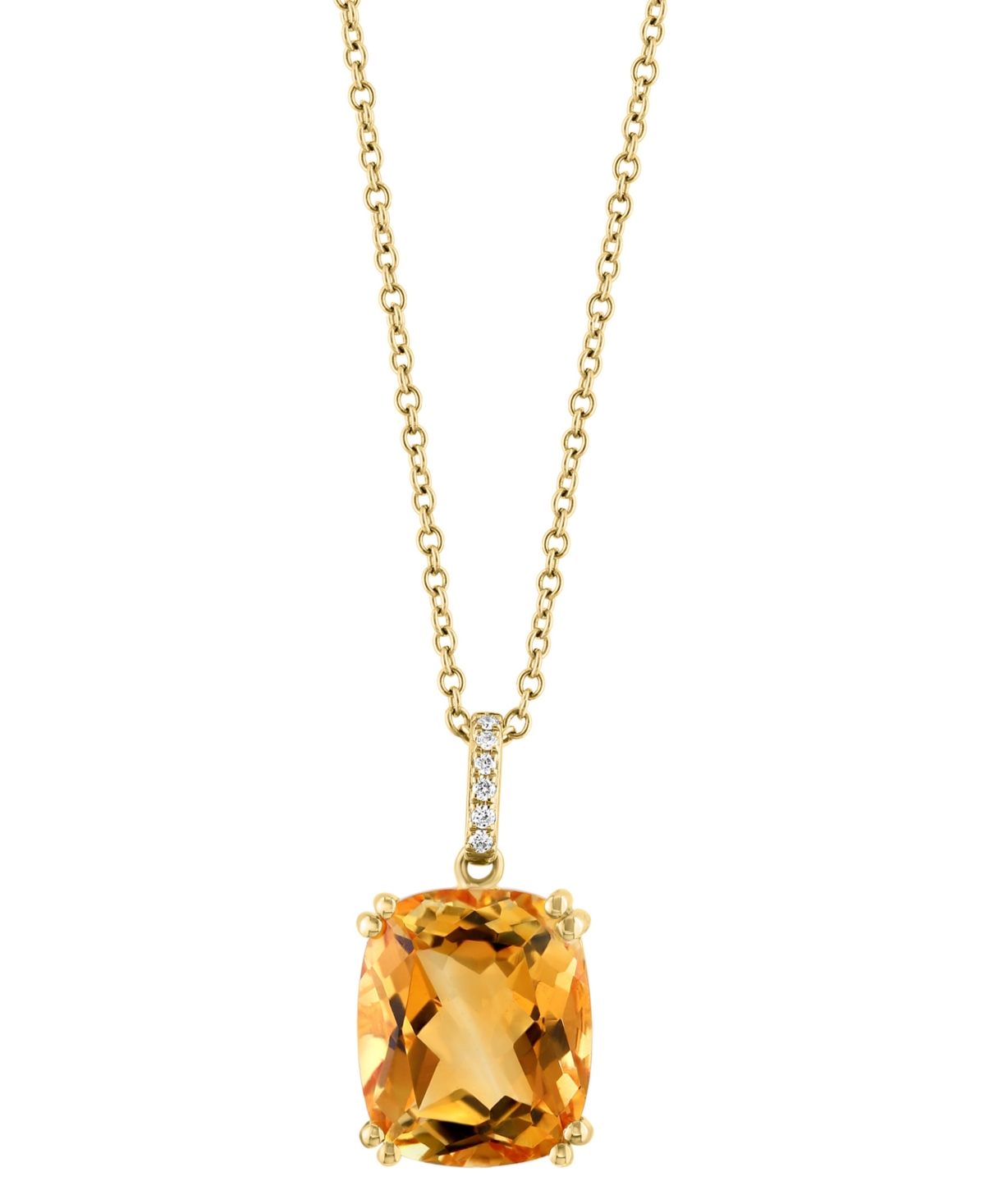 Effy Collection Effy Citrine (5-1/2 Ct. T.w.) & Diamond Accent 18" Pendant Necklace In 14k Gold In Yellow Gold