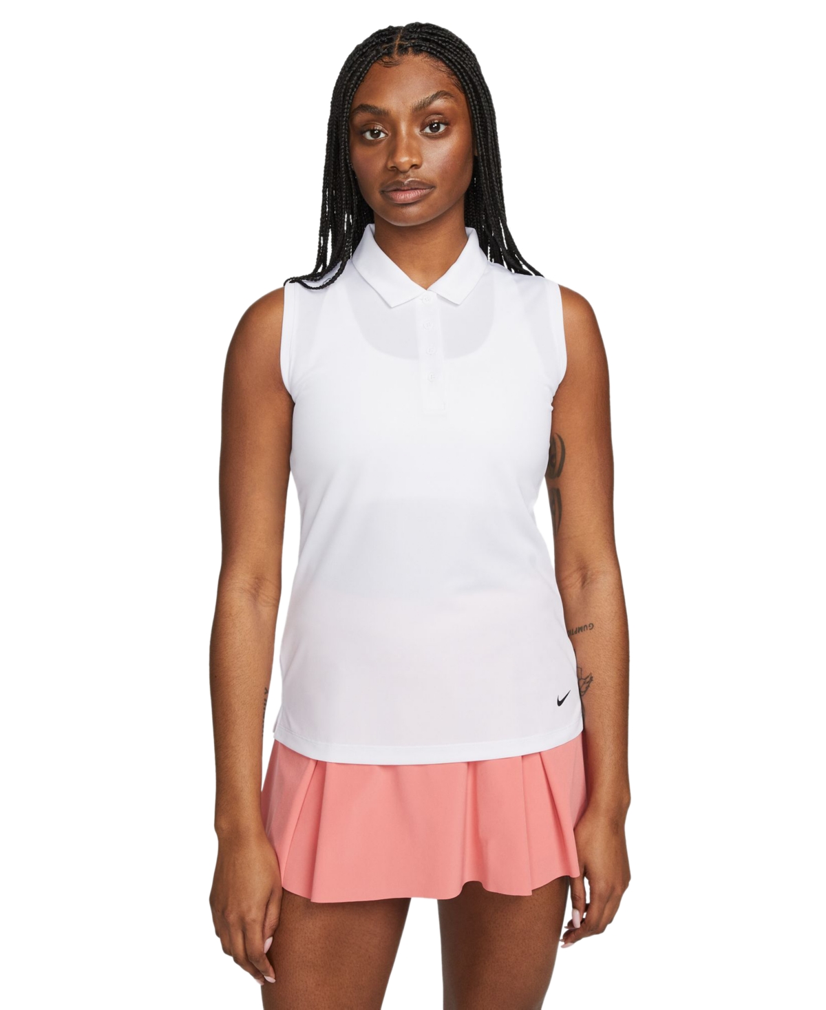 Nike Women's Dri-fit Victory Sleeveless Golf Polo T-Shirt -black