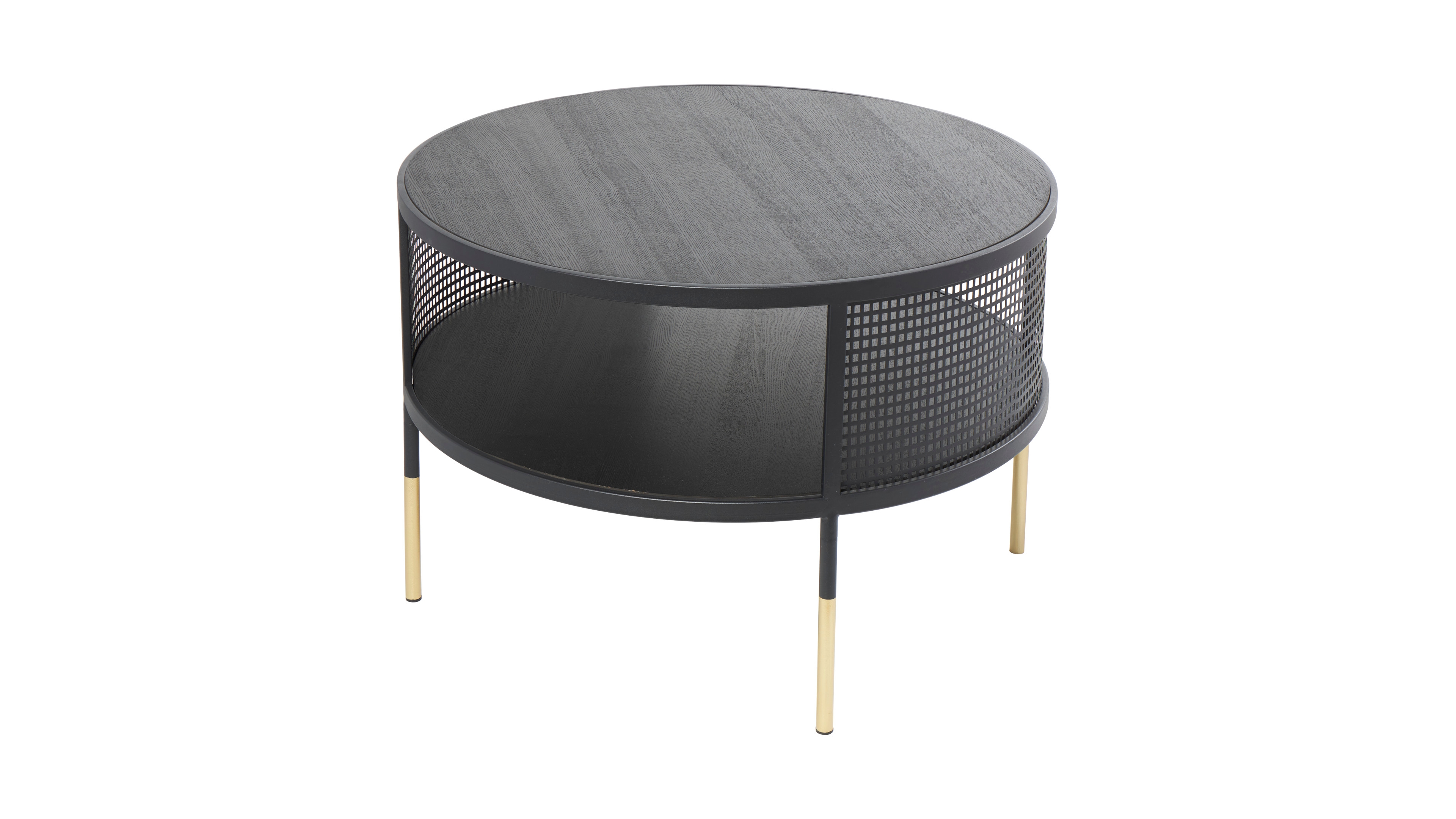Rosemary Lane 32" x 32" x 17" Metal Geometric Open Grid Frame 1 Shelf Gold-Tone Legs Coffee Table