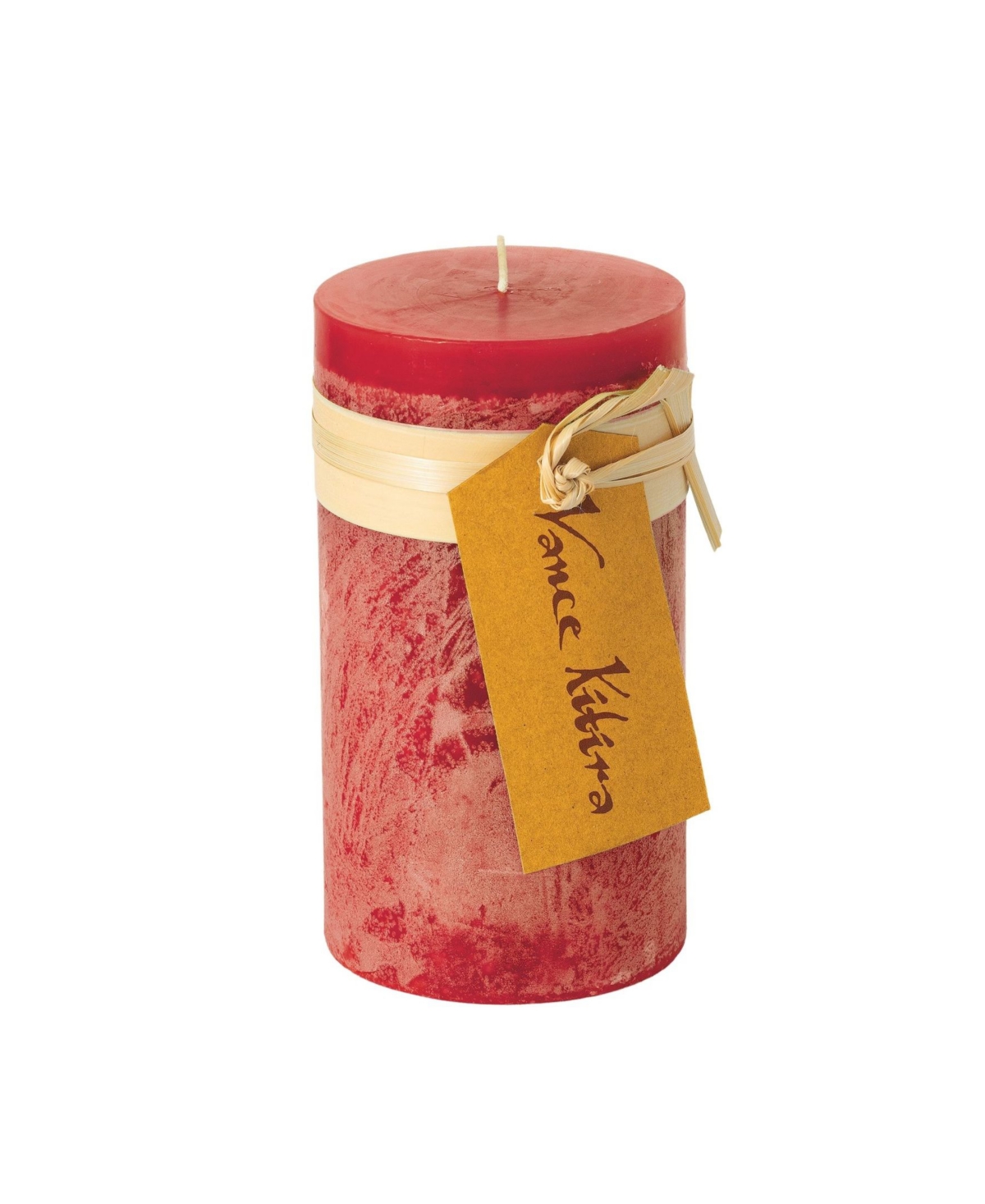 Shop Vance Kitira 8" Timber Pillar Candle In Cranberry