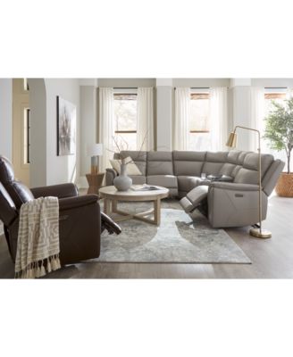 Addyson Zero Gravity Leather Sectional Collection, Created for Macy's