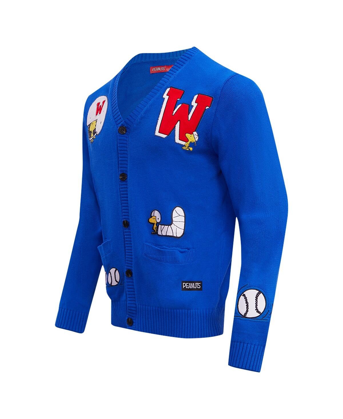 Shop Freeze Max Men's  Royal Peanuts Woodstock Sports Cardigan