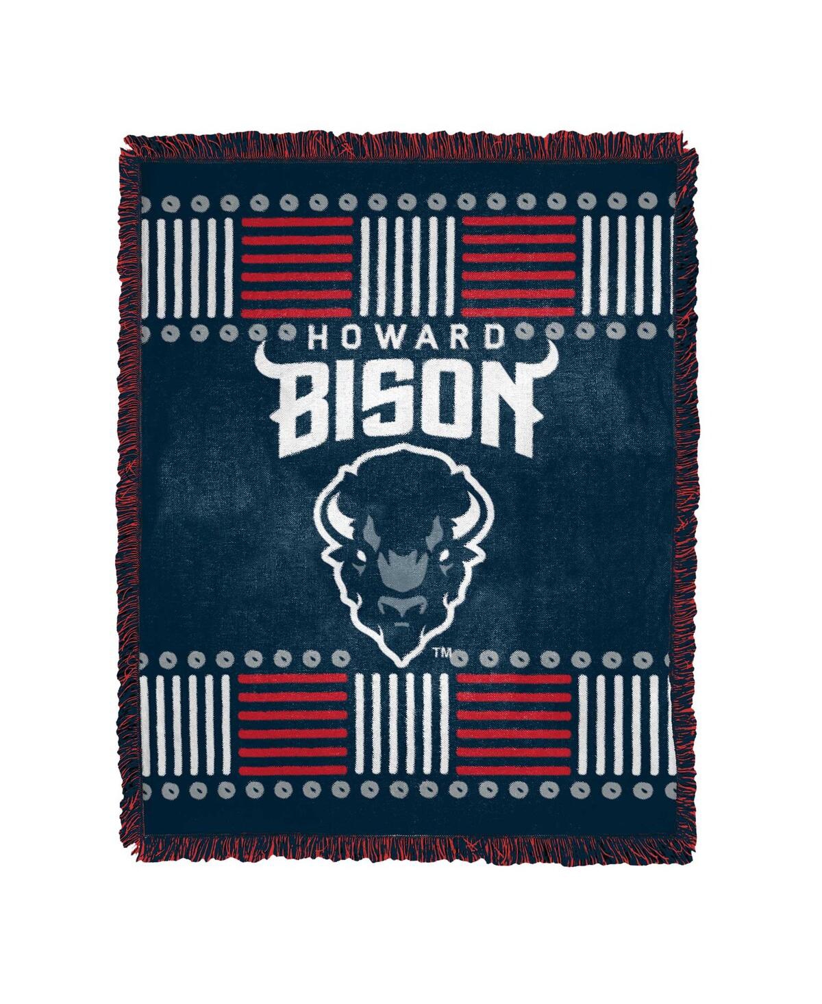 Northwest Company The  Howard Bison Homage Jacquard Throw Blanket In Navy