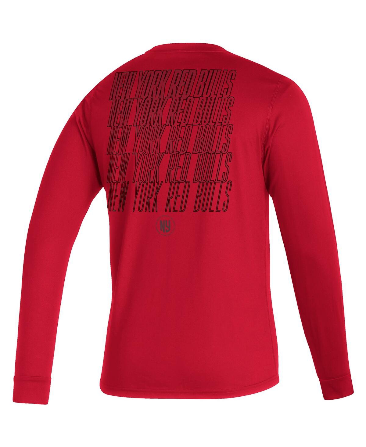 Shop Adidas Originals Men's Adidas Red New York Red Bulls Club Long Sleeve T-shirt
