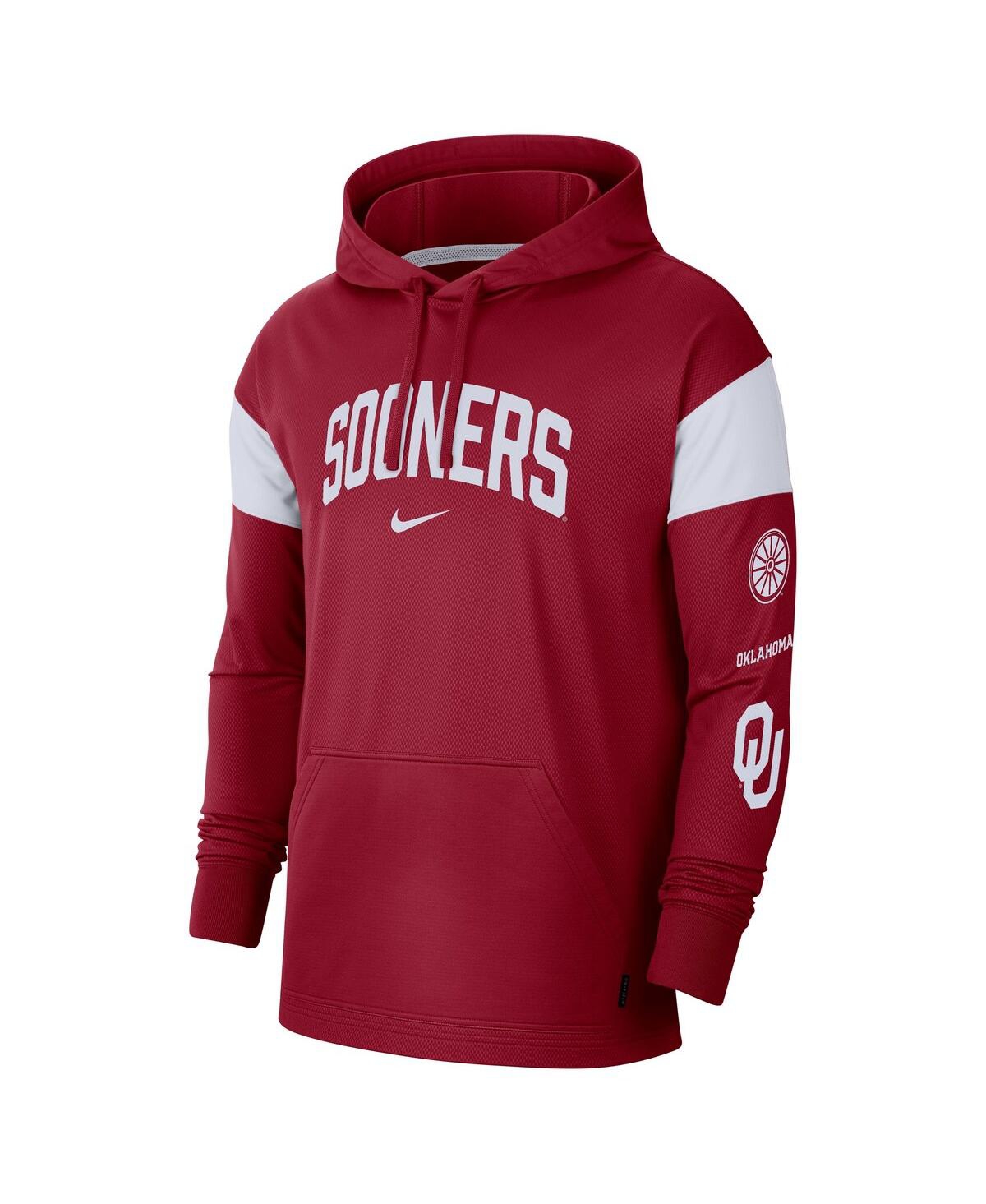 Men's NikeOklahoma Sooners Jersey Performance Pullover Hoodie - Crimson