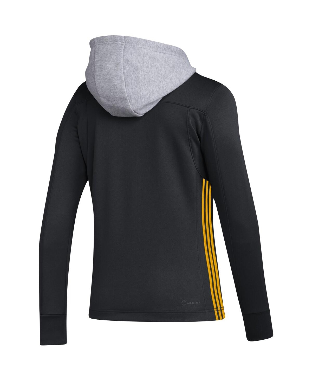 Women's adidasPittsburgh Penguins Refresh Skate Lace Aeroready Pullover Hoodie - Black