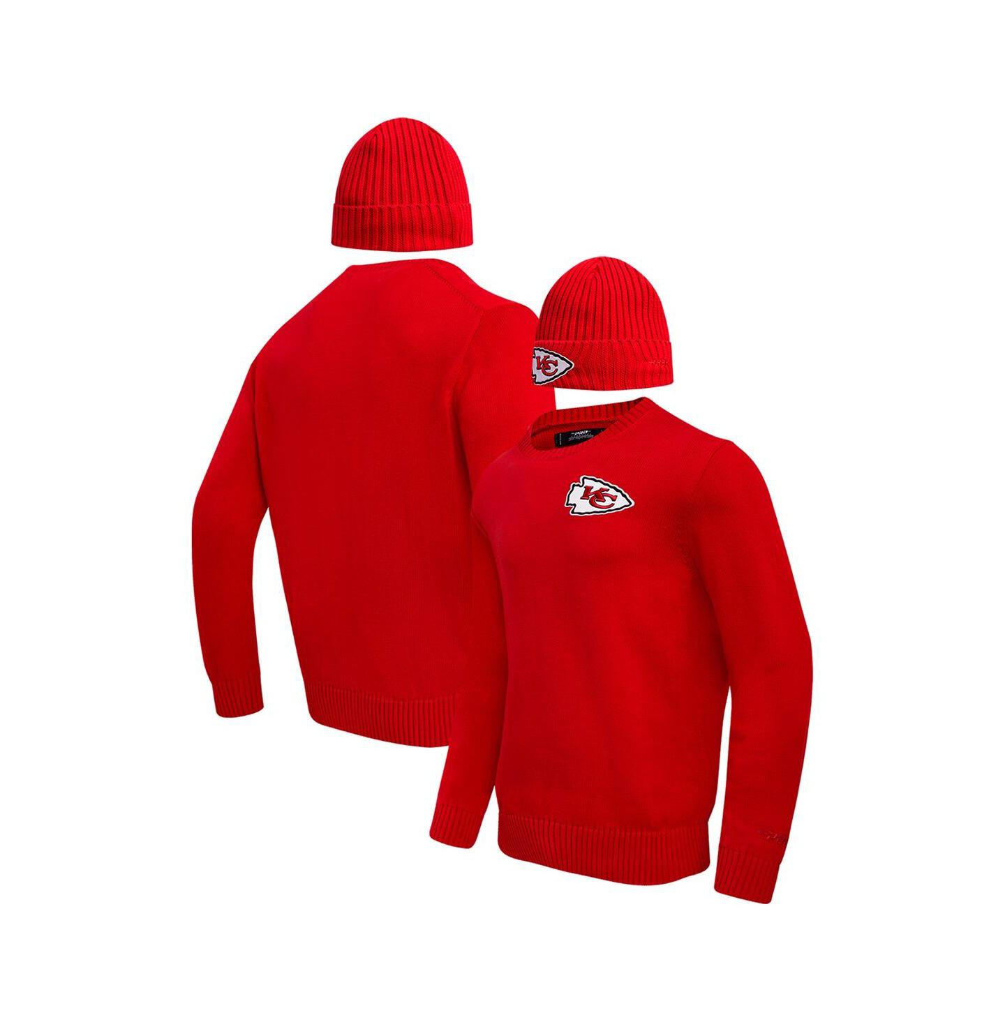 Мужской набор Pro Standard Kansas City Chiefs: свитер с круглым вырезом и шапка, Red — фото 1