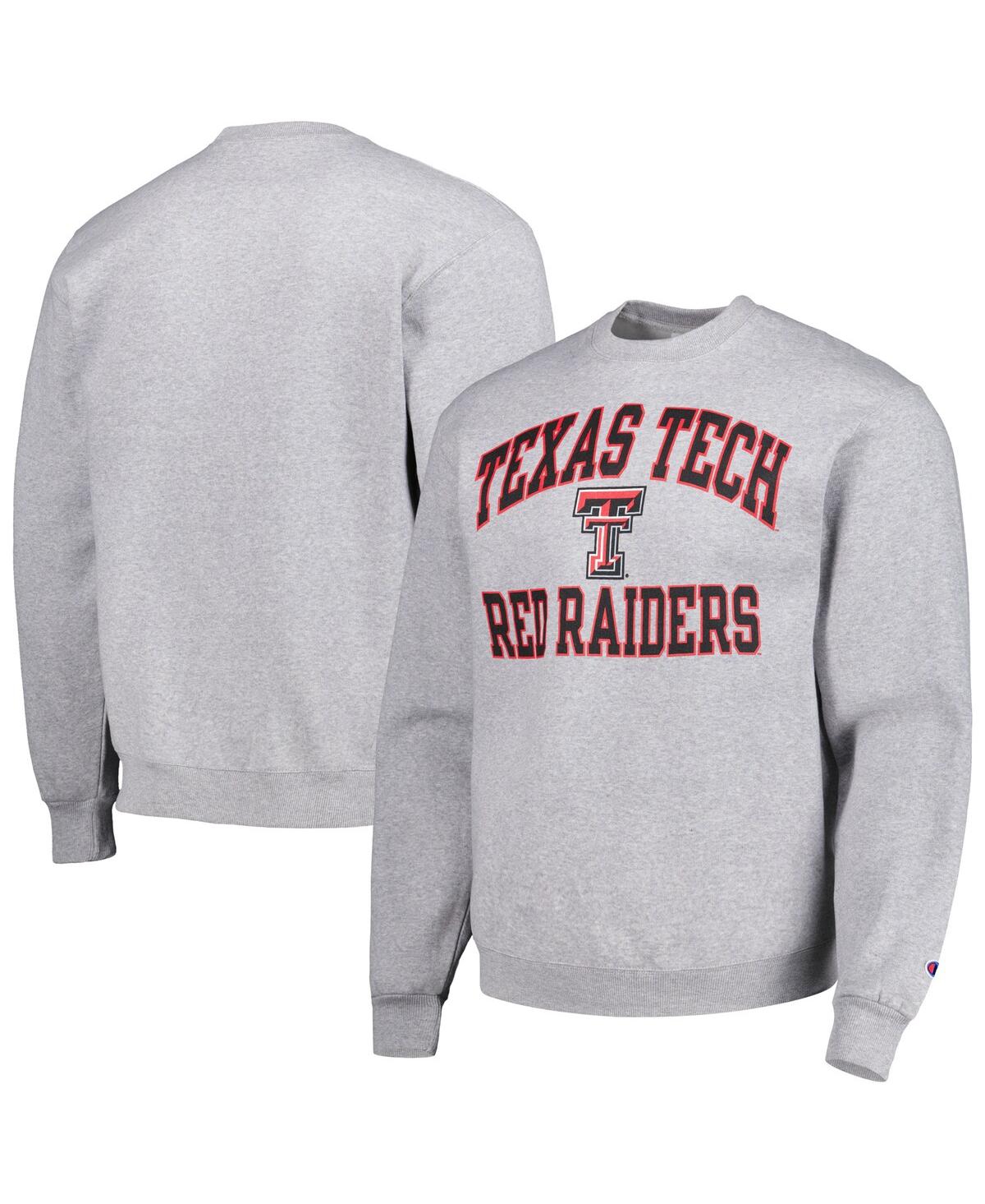 Champion Men's  Heather Gray Texas Tech Red Raiders High Motor Pullover Sweatshirt