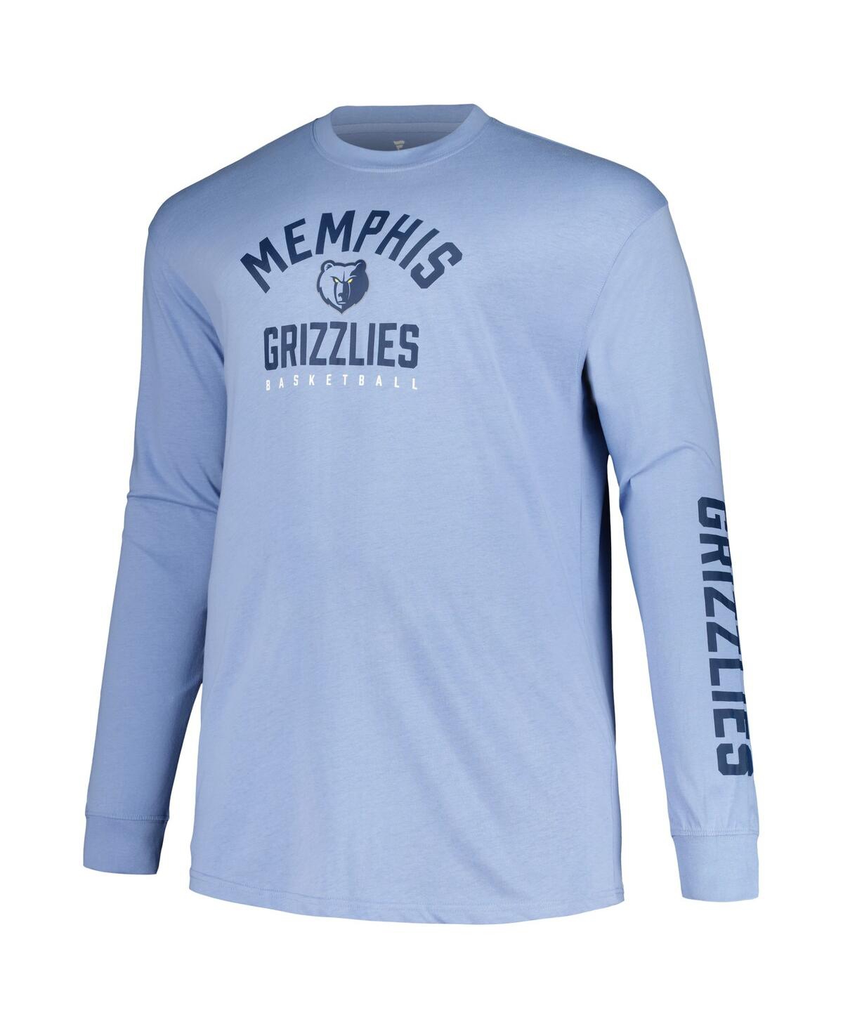 Men's Fanatics Light Blue Memphis Grizzlies Big and Tall Short Sleeve and Long Sleeve T-shirt Set - Light Blue