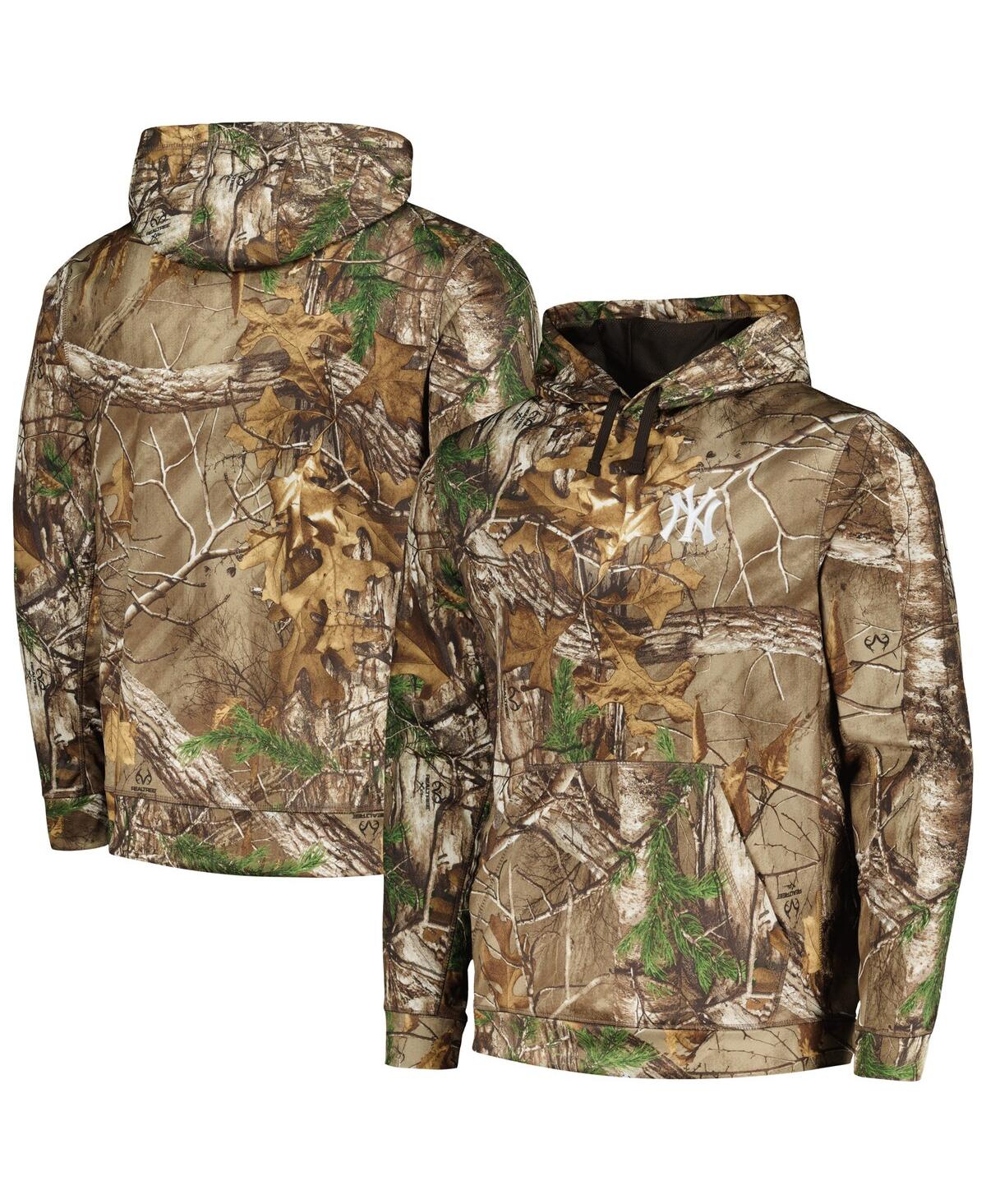 DUNBROOKE MEN'S DUNBROOKE CAMO NEW YORK YANKEES CHAMPION REALTREE PULLOVER HOODIE 