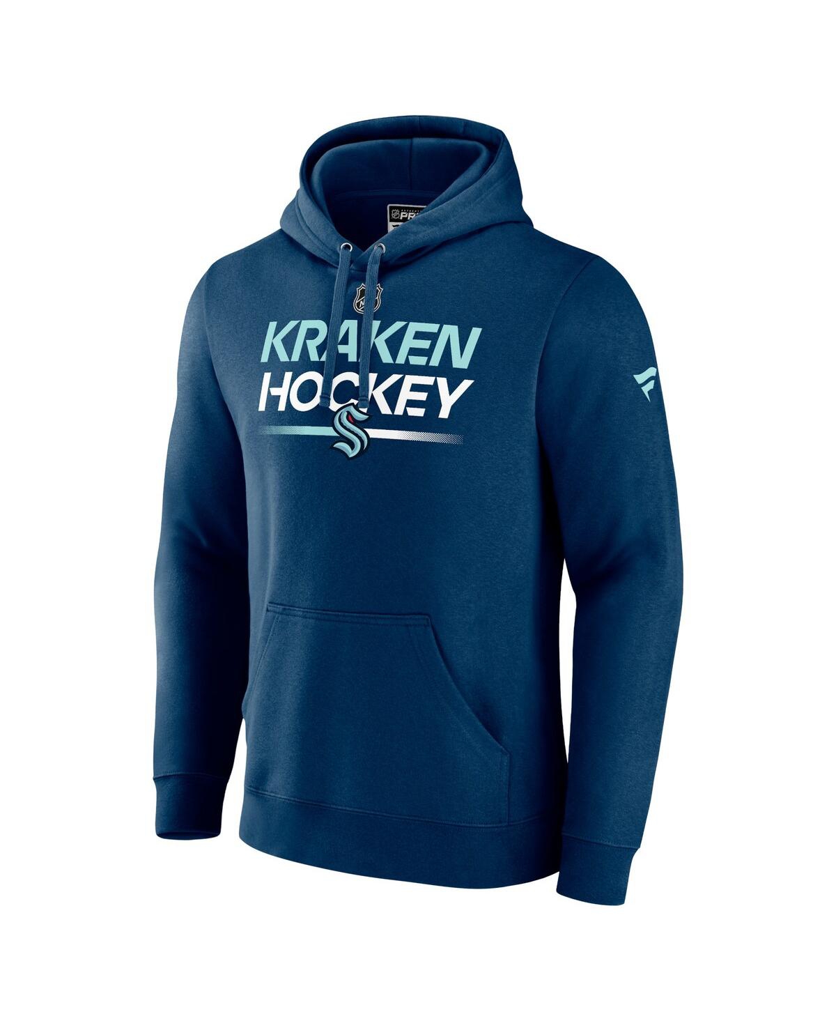 Men's FanaticsSeattle Kraken Authentic Pro Pullover Hoodie - Navy