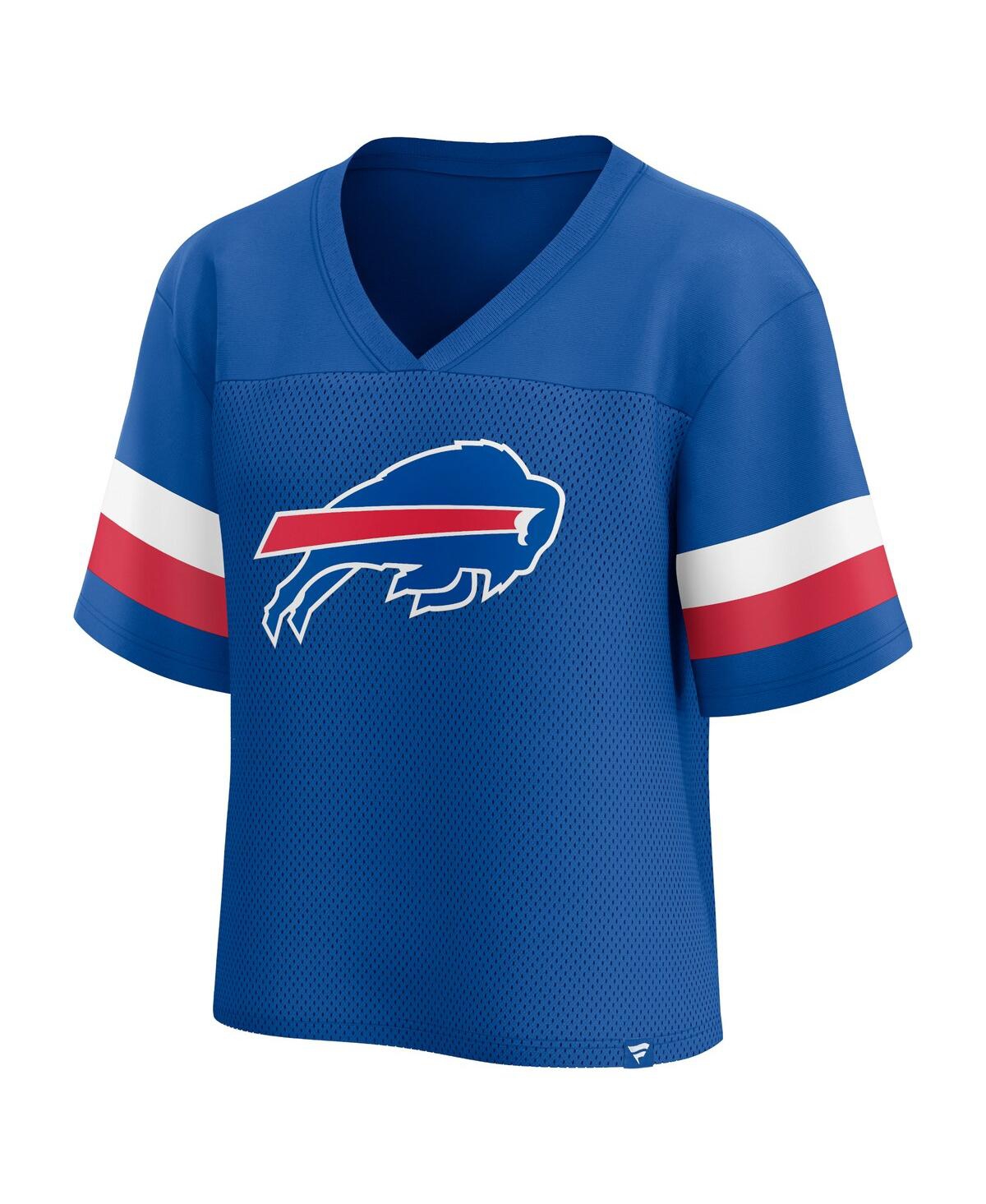 Women's FanaticsBuffalo Bills Established Jersey Cropped V-Neck T-shirt - Royal