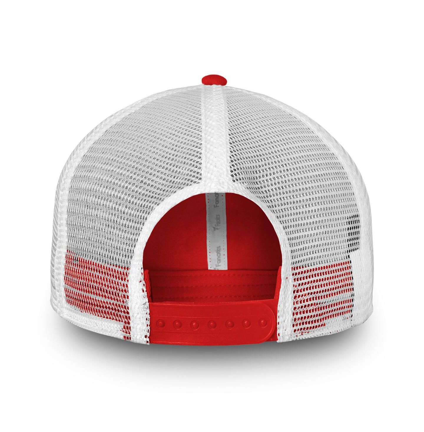 Мужская кепка Fanatics Red, White Carolina Hurricanes Slouch Core Primary Trucker Snapback Hat — фото 4