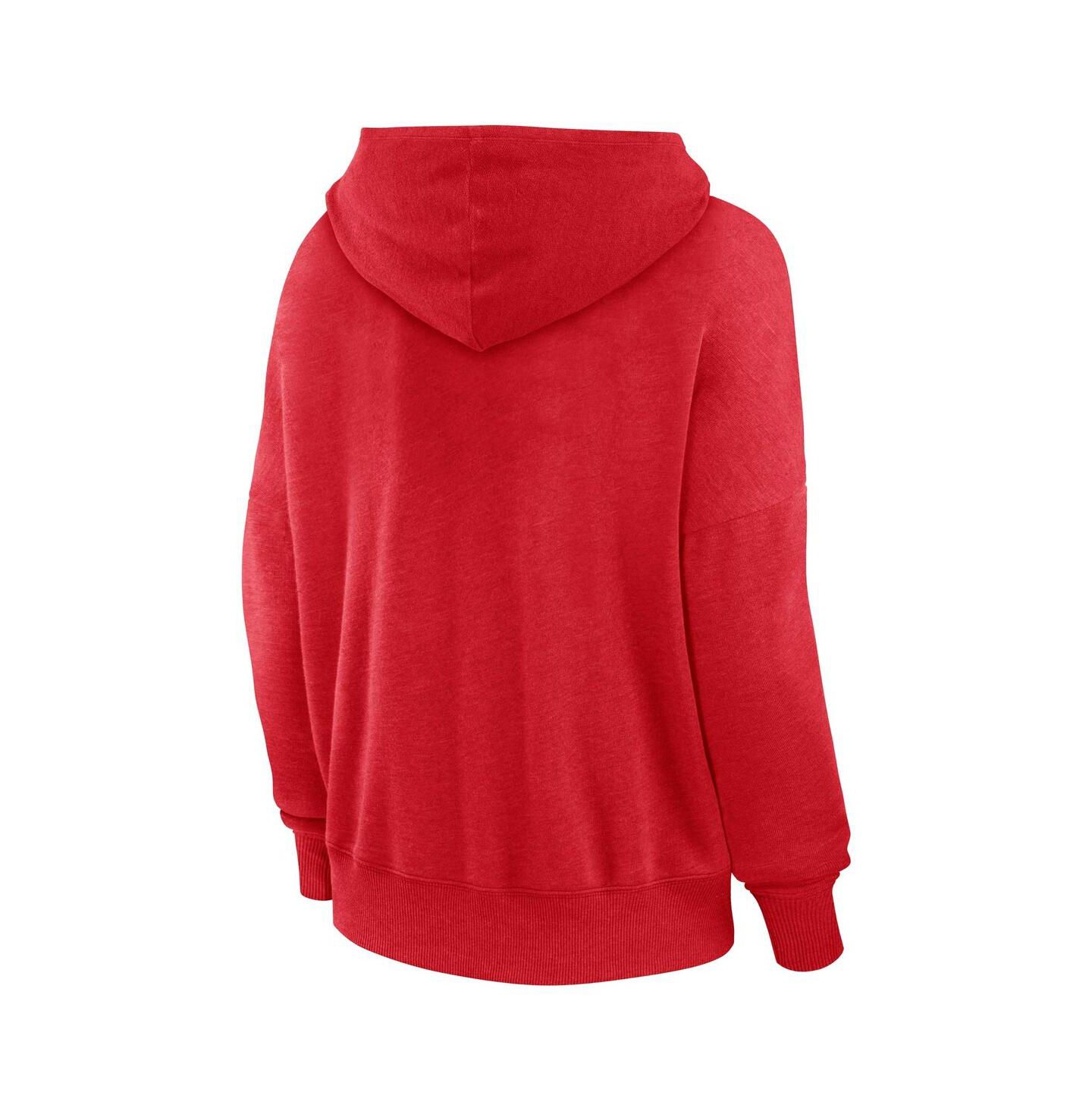 Женское худи Fanatics Red Distressed Tampa Bay Buccaneers Heritage Snow Wash French Terry Lace-Up Pullover — фото 3