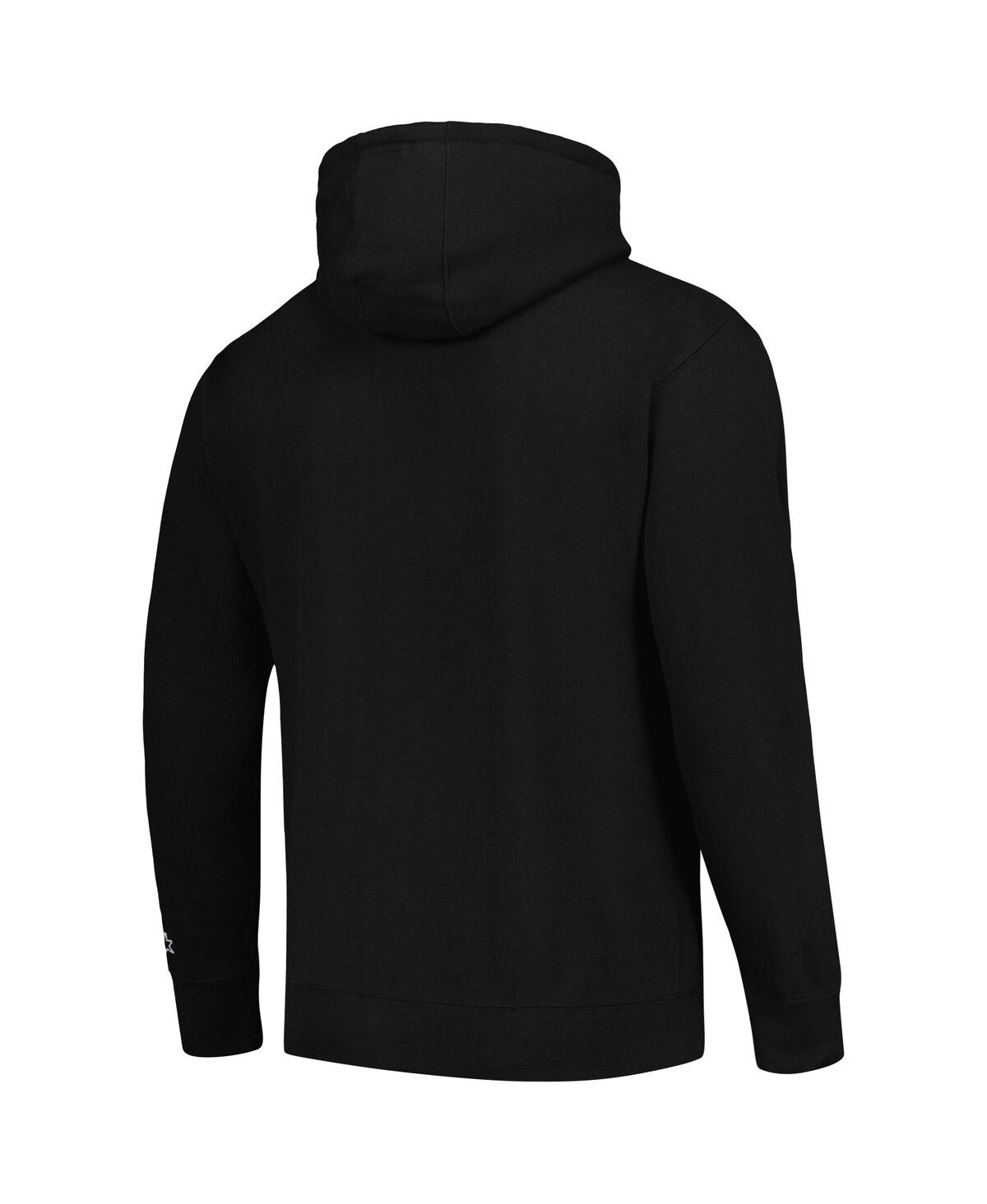 Men's StarterDistressed Carolina Panthers Domestic Post Season Full-Zip Hoodie - Black