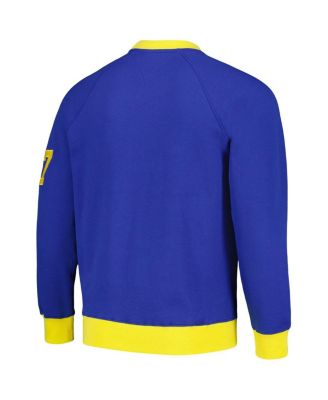 Men's Royal Los Angeles Rams Reese Raglan Tri-Blend Pullover Sweatshirt