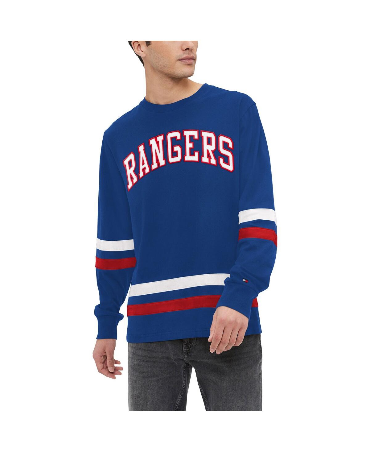 Shop Tommy Hilfiger Men's  Royal New York Rangers Nolan Long Sleeve T-shirt