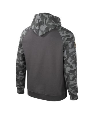 Men's Charcoal Iowa Hawkeyes OHT Military-Inspired Appreciation Camo Raglan Pullover Hoodie