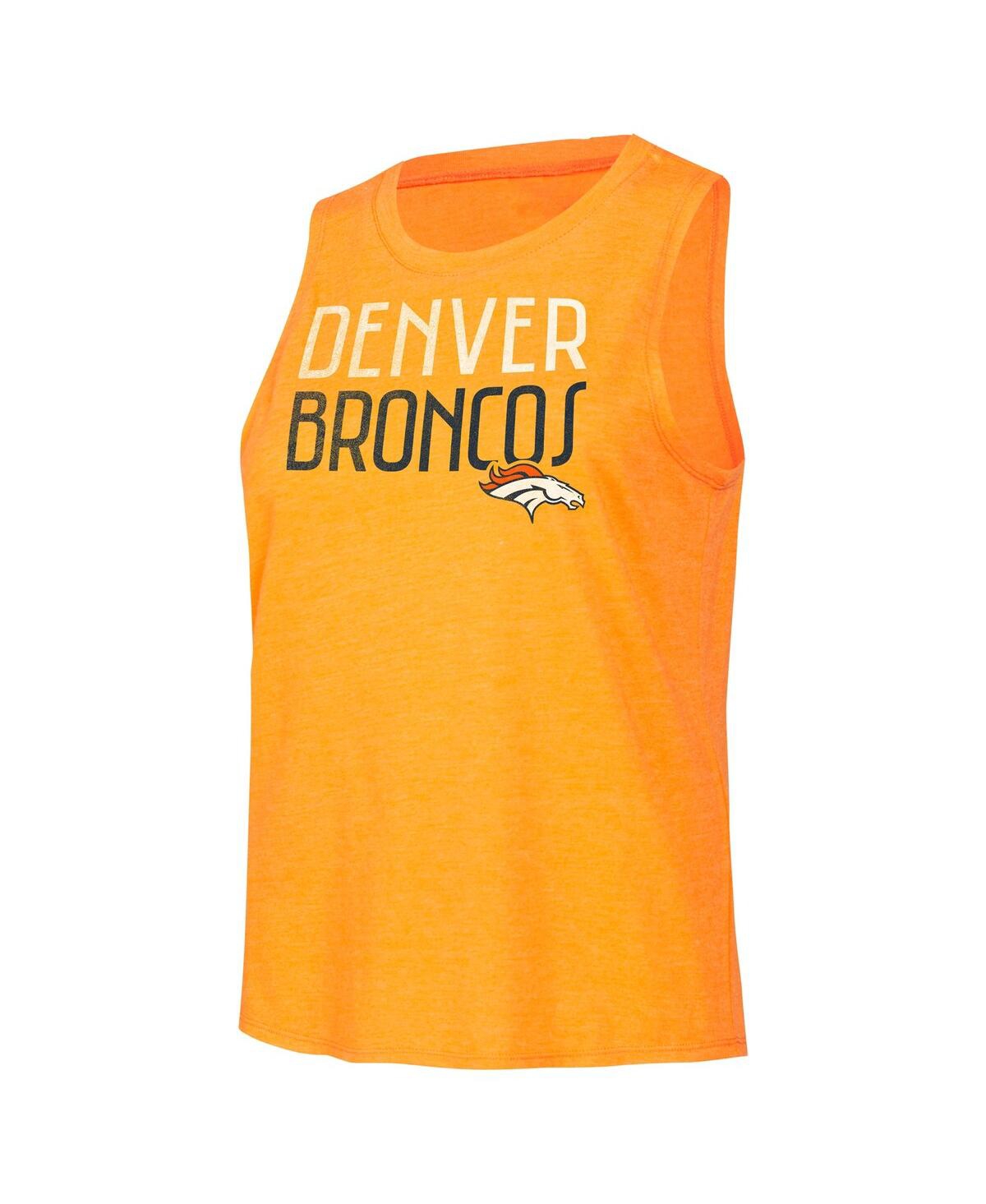 Women's Concepts Sport Orange Distressed Denver Broncos Muscle Tank Top and Pants Lounge Set - Orange