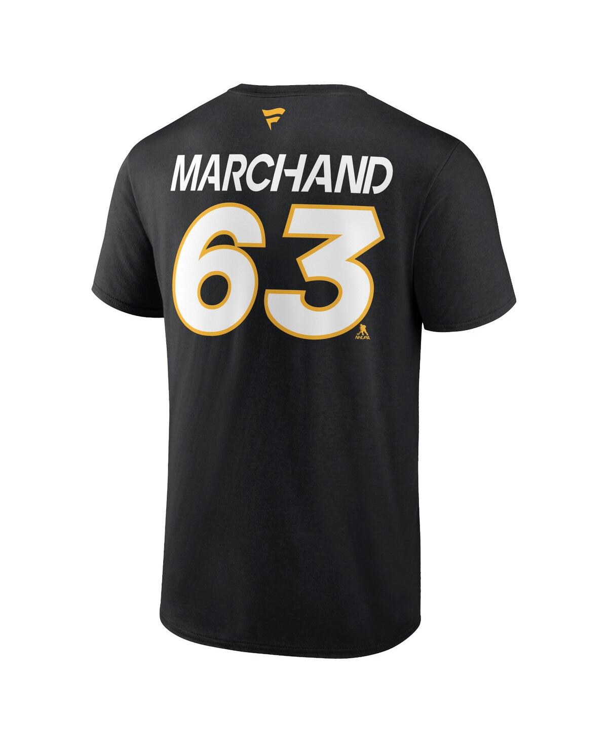 Men's Fanatics Brad MarchandBoston Bruins Authentic Pro Prime Name and Number T-shirt - Black