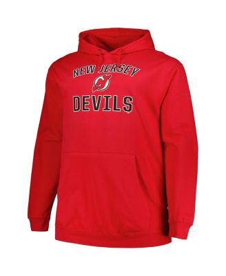 Men's Red New Jersey Devils Big and Tall Arch Over Logo Pullover Hoodie