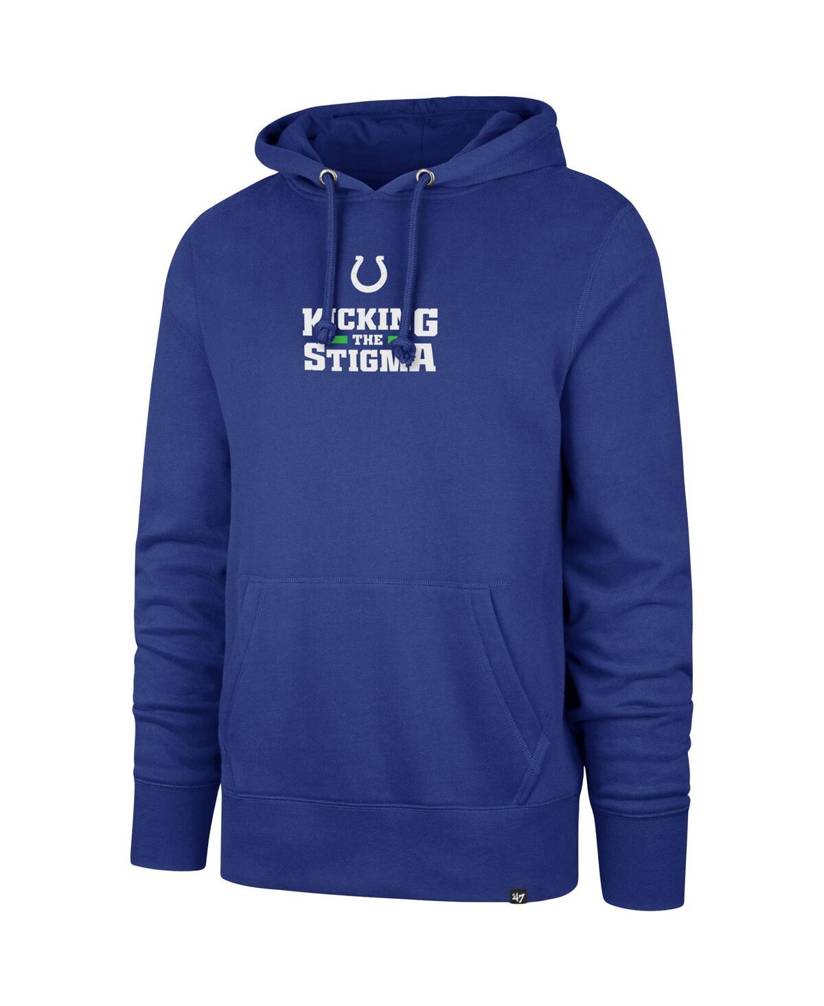 Shop 47 Brand Men's ' Royal Indianapolis Colts Not All Pain Can Be Seenâ Kicking The Stigma Pullover Hoodi