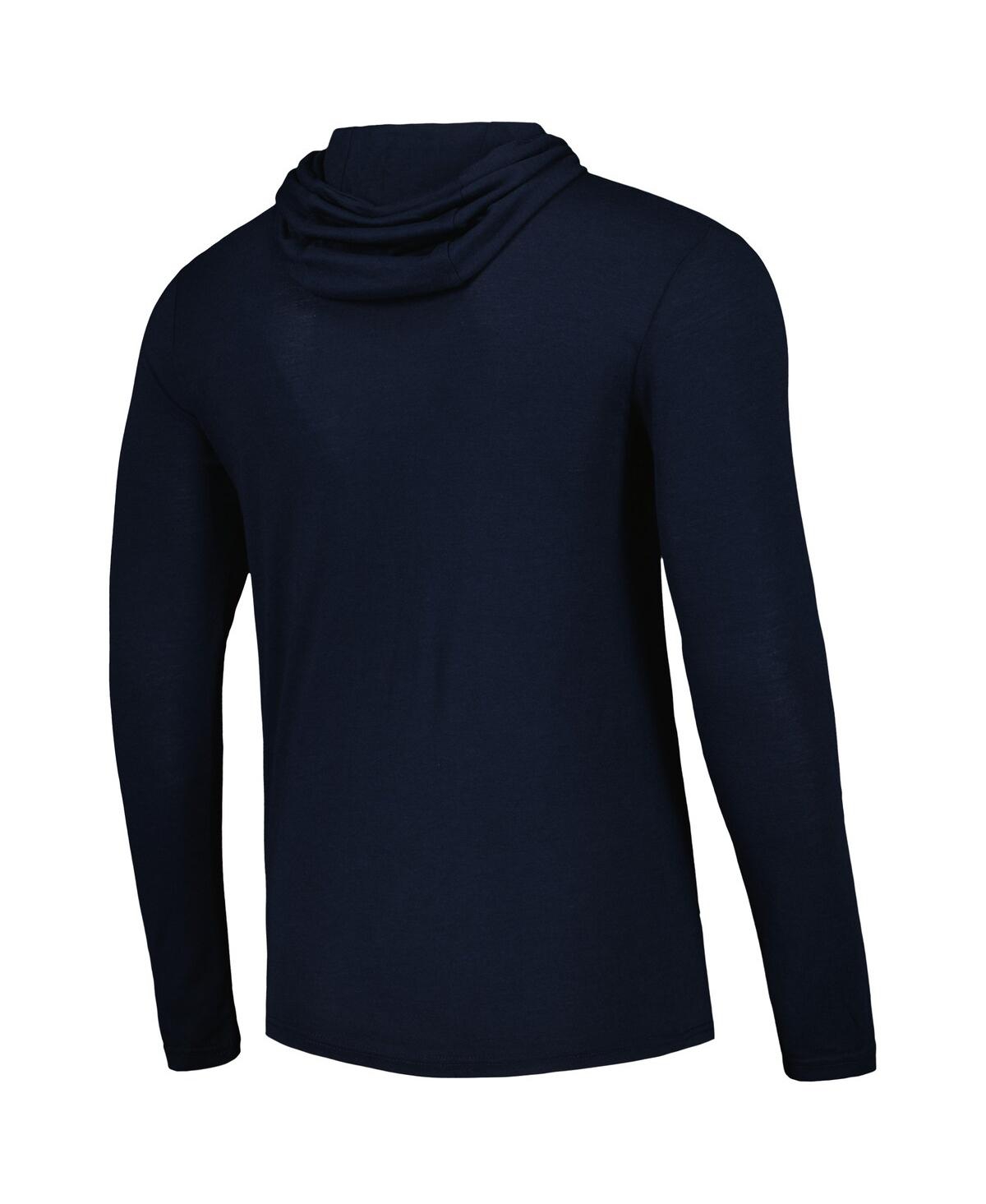 Shop Sportiqe Men's And Women's  Navy Dallas Mavericks Rowan Tri-blend Long Sleeve Hoodie T-shirt