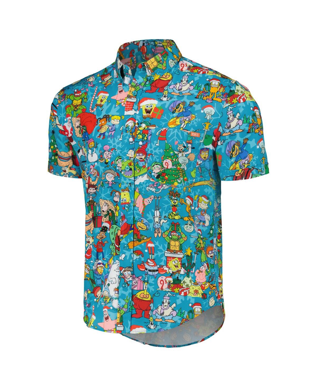 Shop Rsvlts Men's And Women's  Blue Nickelodeon Jolly Mashup Kunuflex Button-down Shirt