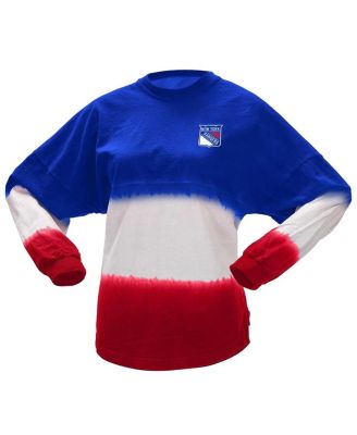 Women's Blue, Red New York Rangers Ombre Long Sleeve T-shirt