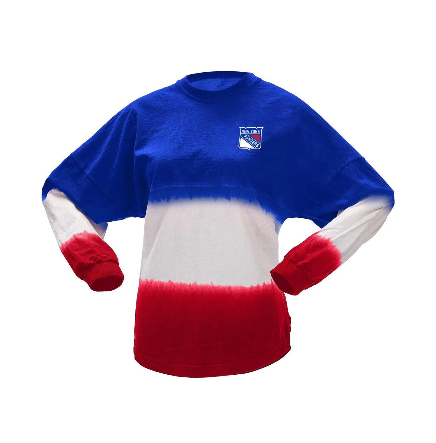 Женская футболка Spirit Jersey Blue, Red New York Rangers Ombre Long Sleeve — фото 2
