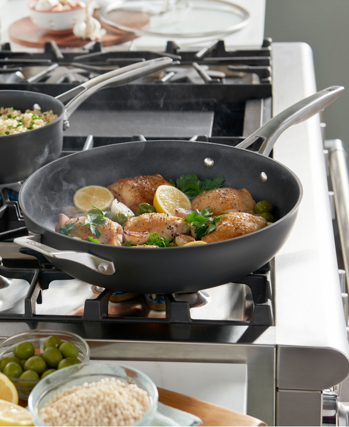 Calphalon Premier Hard-Anodized Aluminum Nonstick 13" Deep Skillet with Lid