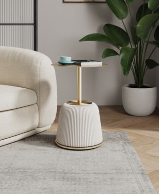 Anderson 15.75" Wide Leatherette Upholstered End Table